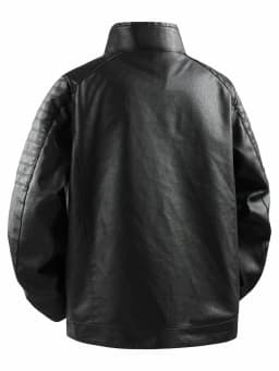 Men's Small Stand-Up Collar Leather Jacket, Wind-Resistant and Cold-Proof, with a Crisp Texture, Suitable for Light Business in the Workplace, Daily Shopping, Weekend Outings, Autumn and Winter Styles, Outdoor Walks, and Short Trips