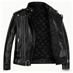 Winter and Autumn Men's Oversized Button-down PU Leather Coat with Multiple Zippers Polo Jacket, with Many Zippers Mens Jacket