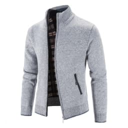 Men's Cardigan Sweater Jackets Winter Thicken Warm Stand Collar Knitted Zipper Casual Cardigan Men Daily Solid Color Sweatercoat