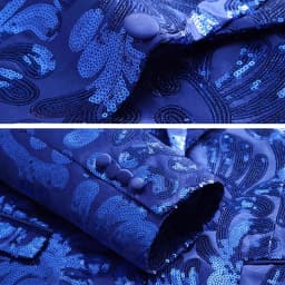 Red Men's Slim Fashion Sequin Suit Two Piece, Top + Pants, Available in Blue, Black, Gold, Green, Size M-6XL