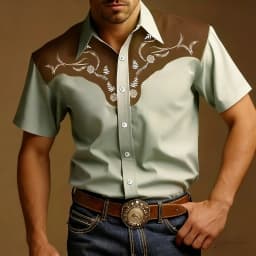 Men's Western Style Shirt Vintage Clothes Cowboy 3D Print Shirt Men Retro Style Men Lapel Shirt Fashion Short Sleeve Casual Tops