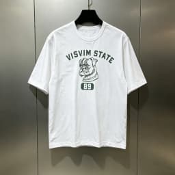 VISVIM Dog Digit 89 Print T Shirt Collar Stitch Box Label Tee Men Women High Quality Loose Short Sleeve Office Commuter Tops Tee