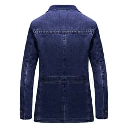 Blazer Men's Fashion Gentleman Business Retro Versatile Trendy Wedding Professional Casual Solid-color Host Cotton Denim Blazer