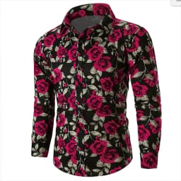 Valentine's Day Pattern Rose Novelty Casual Men's Shirt Holiday Casual Daily Shirt Lapel Long Sleeve Red S-5XL Fast Shipping