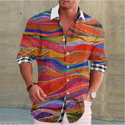 Valentine's Day Pattern Rose Novelty Casual Men's Shirt Holiday Casual Daily Shirt Lapel Long Sleeve Red S-5XL Fast Shipping