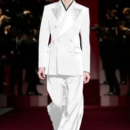 Black Men's Three Breasted Suits 2-piece Set Satin Peaked Lapel Blazer+Satin-trimmed Pants Formal Wedding Evening Party Outfit