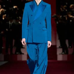 Black Men's Three Breasted Suits 2-piece Set Satin Peaked Lapel Blazer+Satin-trimmed Pants Formal Wedding Evening Party Outfit