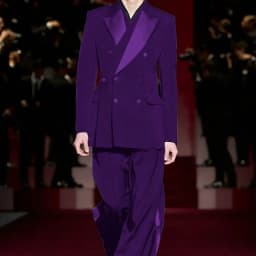 Black Men's Three Breasted Suits 2-piece Set Satin Peaked Lapel Blazer+Satin-trimmed Pants Formal Wedding Evening Party Outfit