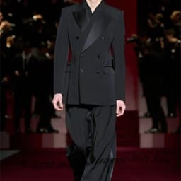 Black Men's Three Breasted Suits 2-piece Set Satin Peaked Lapel Blazer+Satin-trimmed Pants Formal Wedding Evening Party Outfit