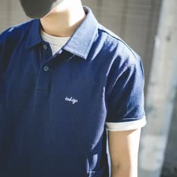 Maden Men's Vintage Indigo Lapel Polo Shirts Summer Casual Short Sleeve T-shirt with Pocket 100% Cotton Klein Blue Tees Tops