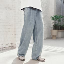 Semir Men Pants Denim Cotton Skin Friendly Loose Wide Leg Elastic Waist Drawstring Micro Pleated 2026 Summer Casual Style Fashio