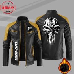 CAN-AM motorcycle LOGO retro washed pu leather jacket windproof autumn and winter men's cycling spring and autumn leather jacket