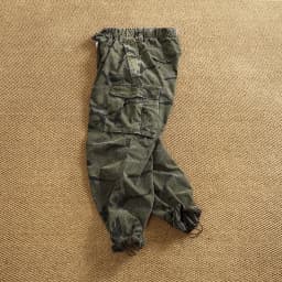 Men's new retro American woven fabric loose street elastic waist multi-pocket overalls