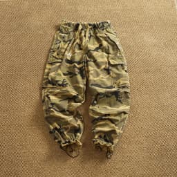 Men's new retro American woven fabric loose street elastic waist multi-pocket overalls