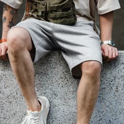 Maden Vintage Heavyweight Gray Knitted Shorts for Men Summer Casual Basketball Sport Short Pants Elastic Waist Cotton Sweatpants