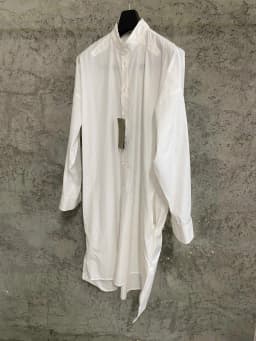 Original design with brush print design, mid-length collar shirt, long-sleeved simple shirt