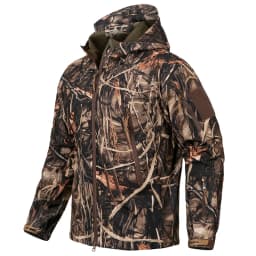 Men's Silent Camouflage Hunting Jacket Waterproof Fleece Tactical Jackets Soft Shell Outdoor Hiking Fishing Hooded Coat