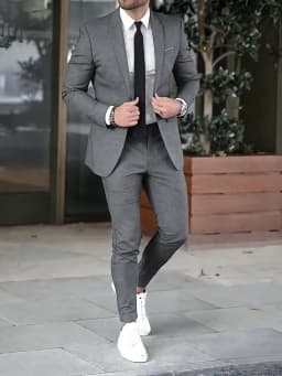 Men's Two-Piece Suit Set, Casual High-Quality Blazer and Pants, Suitable for All Seasons, Business, Party, Office Wear