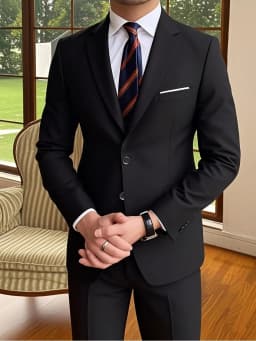 Men's Two-Piece Suit Set, Casual High-Quality Blazer and Pants, Suitable for All Seasons, Business, Party, Office Wear