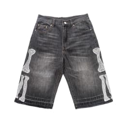 Kapital Vintage Kazuhiro Hirata Japanese Vintage Pinted Bone Loose Straight Denim Shorts for Men