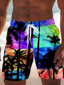 Fashion Men's Hawaiian Shirt 3D Printed Landscape Tropical Plants Shirt  short sleeved  summer casual Aloha shirt for mens