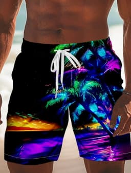 Fashion Men's Hawaiian Shirt 3D Printed Landscape Tropical Plants Shirt  short sleeved  summer casual Aloha shirt for mens