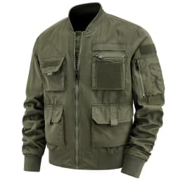 Spring And Autumn New Men's Jacket Solid Color Multi-Pocket Zipper Jacket Fashion Simple Casual Versatile Mening's Clothing