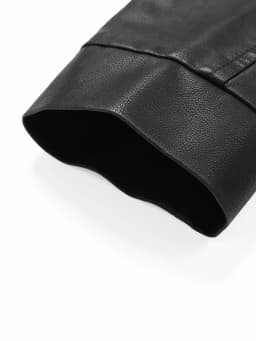 Men's Stand-Up Collar Leather Jacket, Simple and Versatile, Leather Material Gives a High-End Feel, Suitable for Office Commuting, Casual Gatherings with Friends, Autumn and Winter Styling, Street Wear, Leisure and Relaxation, Lightweight Outdoor Wear
