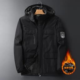 2026 9XL Mens Winter Jacket Fleece Lining Zip Hood Warm Parka Male Large Size Waterproof Big Extra Plus 8XL Windbreaker Mountain