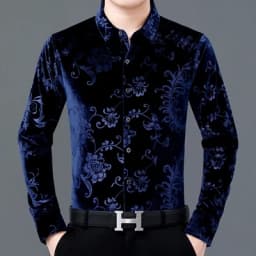 Creative Golden Yellow Dragon Shirts For Men Long Sleeved Casual Autumn High Quality Smooth Comfortable Velour Camisas De Hombre
