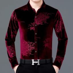 Creative Golden Yellow Dragon Shirts For Men Long Sleeved Casual Autumn High Quality Smooth Comfortable Velour Camisas De Hombre