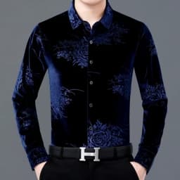 Creative Golden Yellow Dragon Shirts For Men Long Sleeved Casual Autumn High Quality Smooth Comfortable Velour Camisas De Hombre