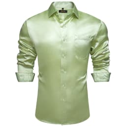 Luxury Elegant Dress Shirts for Men Stretch Satin Long Sleeve Casual Social Shirt Designer Contrasting Paisley Clothing