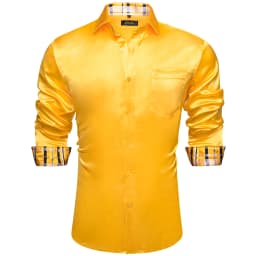 Luxury Elegant Dress Shirts for Men Stretch Satin Long Sleeve Casual Social Shirt Designer Contrasting Paisley Clothing