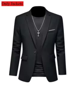 Men's Business Casual Suit for Weddings, Genuine Blazer, Vest and Pants, Big & Tall,Slim Fit Waistcoat, Dress Trousers, US Size