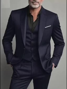 Men's Business Casual Suit for Weddings, Genuine Blazer, Vest and Pants, Big & Tall,Slim Fit Waistcoat, Dress Trousers, US Size