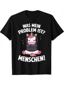 Funny Slogan Unicorn I Hate People Sarcasm T-Shirt, Black, S, Everyday Outfit, Casual Wear, Unicorn Design, Funny Tshirt, Durable Material, Comfortable Fit, Round Neck Shirt, Printed Top, Casual