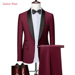Men's Lapel Black Suit Set Coat Vest Trousers / Business Groomsmen Groom Wedding Dress Fprmal Blazer Pants