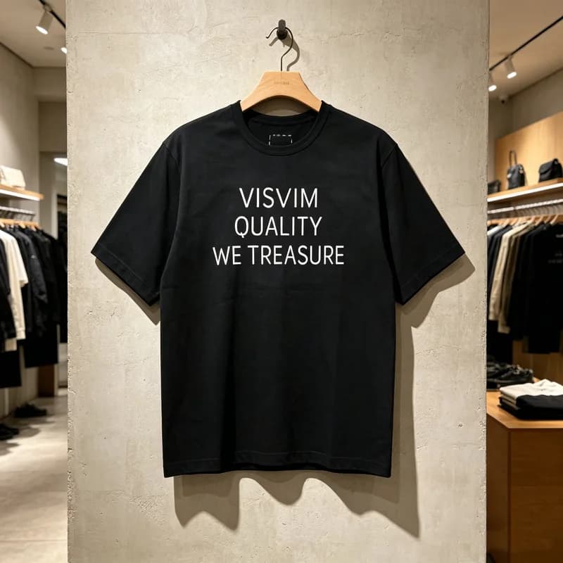 26SS Visvim Stitch Box Label T Shirt Japan Men Women High Quality Simple Print Label Short Sleeve Loose T-shirt Tops Tee