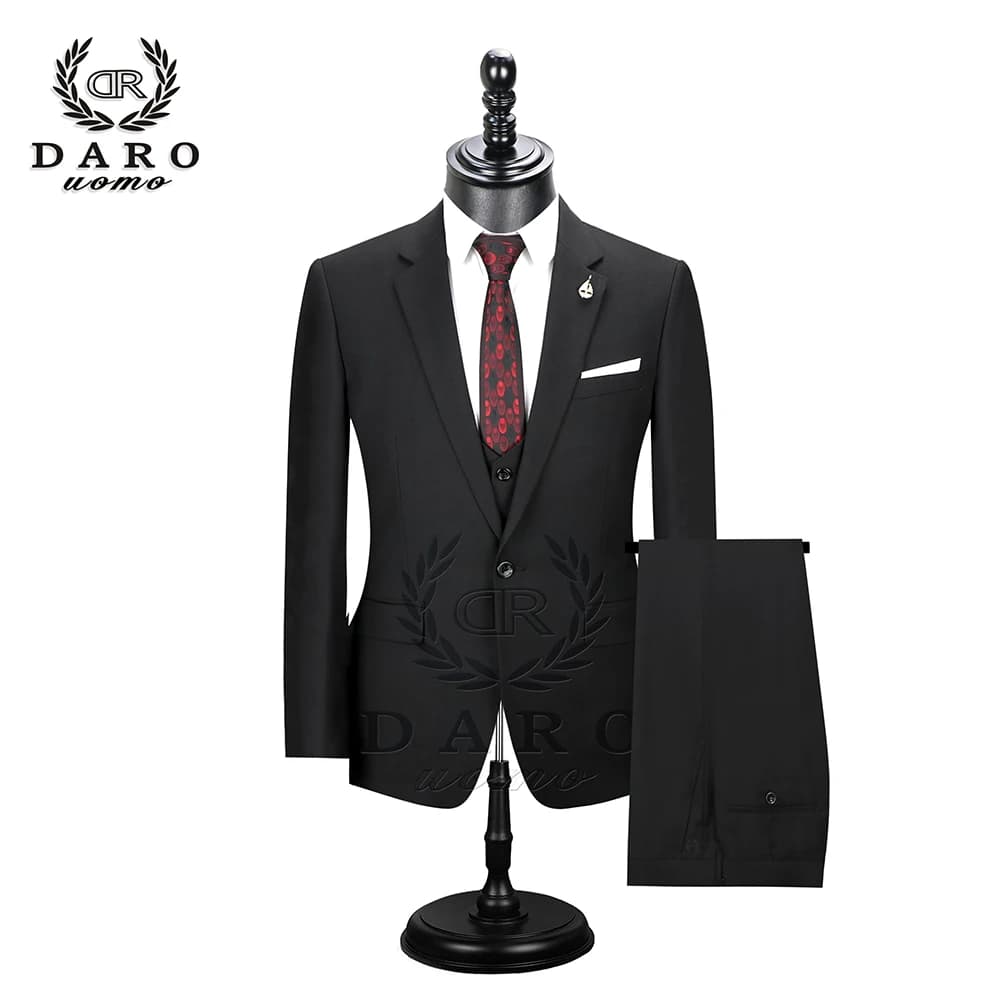 2026 DR DARO UOMO Men Suits Slim Fit for Business Work and Wedding Wear 3Pcs Set DRV6158