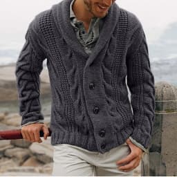 Knitted Cardigan Men's Single-breasted Loose Models Coarse Needle Sweater Men's Spring and Fall Outer Wear Mens Clothes