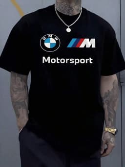 Iconic Roundel Emblem Representing Precision Automotive Engineering And M Motorsport Logo Signifying High Performance Racing 220g Tshirt