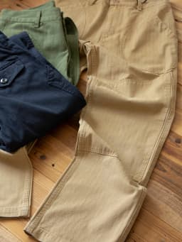 N-1D Autumn Winter New All-Cotton HBT Thick Herringbone WWII-Style American Retro Straight-Leg Deck Pants (Amekaji Long Pants)