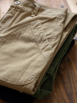 N-1D Autumn Winter New All-Cotton HBT Thick Herringbone WWII-Style American Retro Straight-Leg Deck Pants (Amekaji Long Pants)