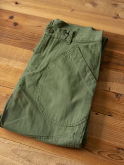 N-1D Autumn Winter New All-Cotton HBT Thick Herringbone WWII-Style American Retro Straight-Leg Deck Pants (Amekaji Long Pants)