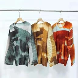 Miyake Pleated Men's Long-Sleeve T-Shirt 2026 New Top Casual Fashion Wear Vacation Attire Minimalist Loose Straight-Leg Pants