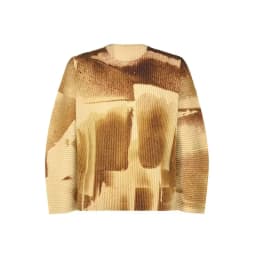 Miyake Pleated Men's Long-Sleeve T-Shirt 2026 New Top Casual Fashion Wear Vacation Attire Minimalist Loose Straight-Leg Pants