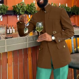 Green Fashion Utility Wedding Men Suits Tailor-Made Party Tuxedo 2 Pieces Slim Fit Jacket Pants Blazer Party Singer Groom