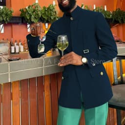 Green Fashion Utility Wedding Men Suits Tailor-Made Party Tuxedo 2 Pieces Slim Fit Jacket Pants Blazer Party Singer Groom