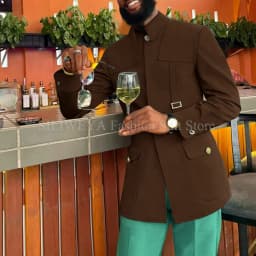 Green Fashion Utility Wedding Men Suits Tailor-Made Party Tuxedo 2 Pieces Slim Fit Jacket Pants Blazer Party Singer Groom
